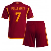 AS Roma Lorenzo Pellegrini #7 Heimtrikotsatz Kinder 2023-24 Kurzarm (+ Kurze Hosen)